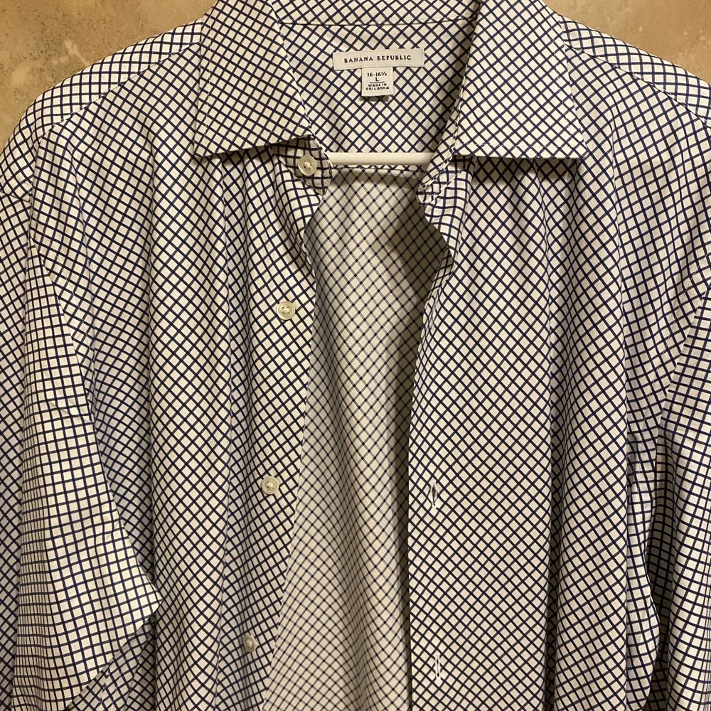 SHIRT BANANA REPUBLIC DRESS SHIRT SIZE L 16-16 1/2 👕 - Picture 3 of 9